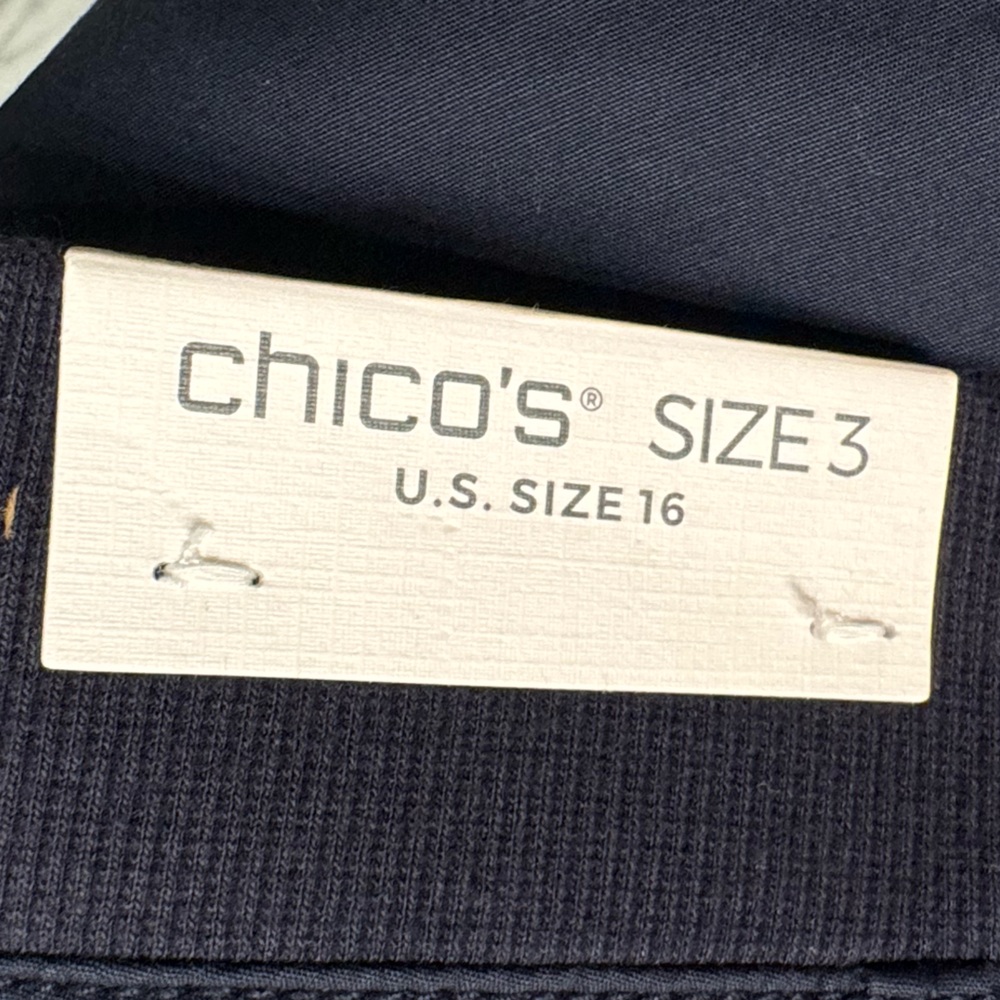 #NWT Chicos‎ ankle pants – navy – size 3 (16) cute eyelet detail - Picture 2 of 6